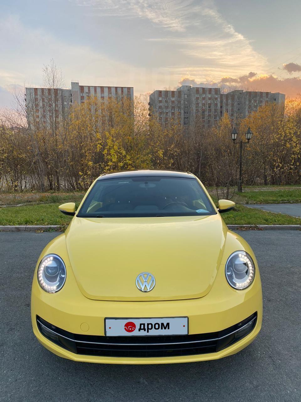 volkswagen new beetle 2013 желтый панорамная крыша